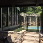 Black custom removable swimming pool fence in Fort Worth, TX
