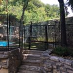 Black custom removable swimming pool fence in Fort Worth, TX